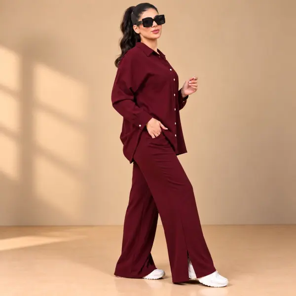 Dubai lilen wideleg sideslit Wideleg pant cord set
