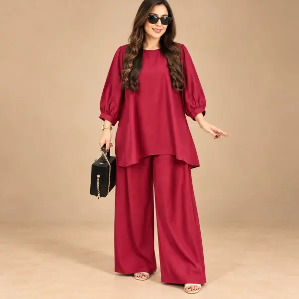 Wide leg panjabicut cord  set