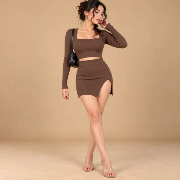Side slit mini skirt