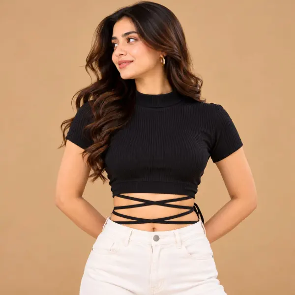 Front cross crop top