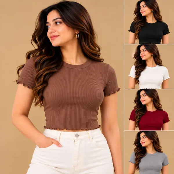 Round neck picutops