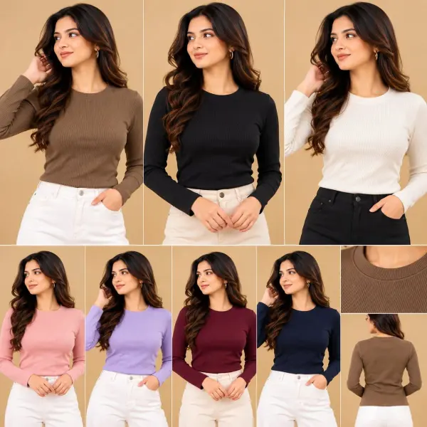 Round neck fullsleeve fingerhole top
