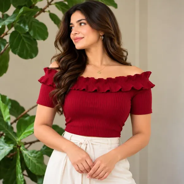 Ruffle offsholdertop