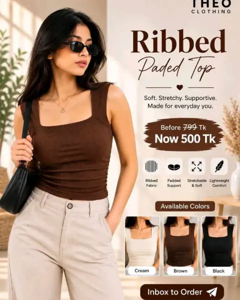 Paded  squre neck top